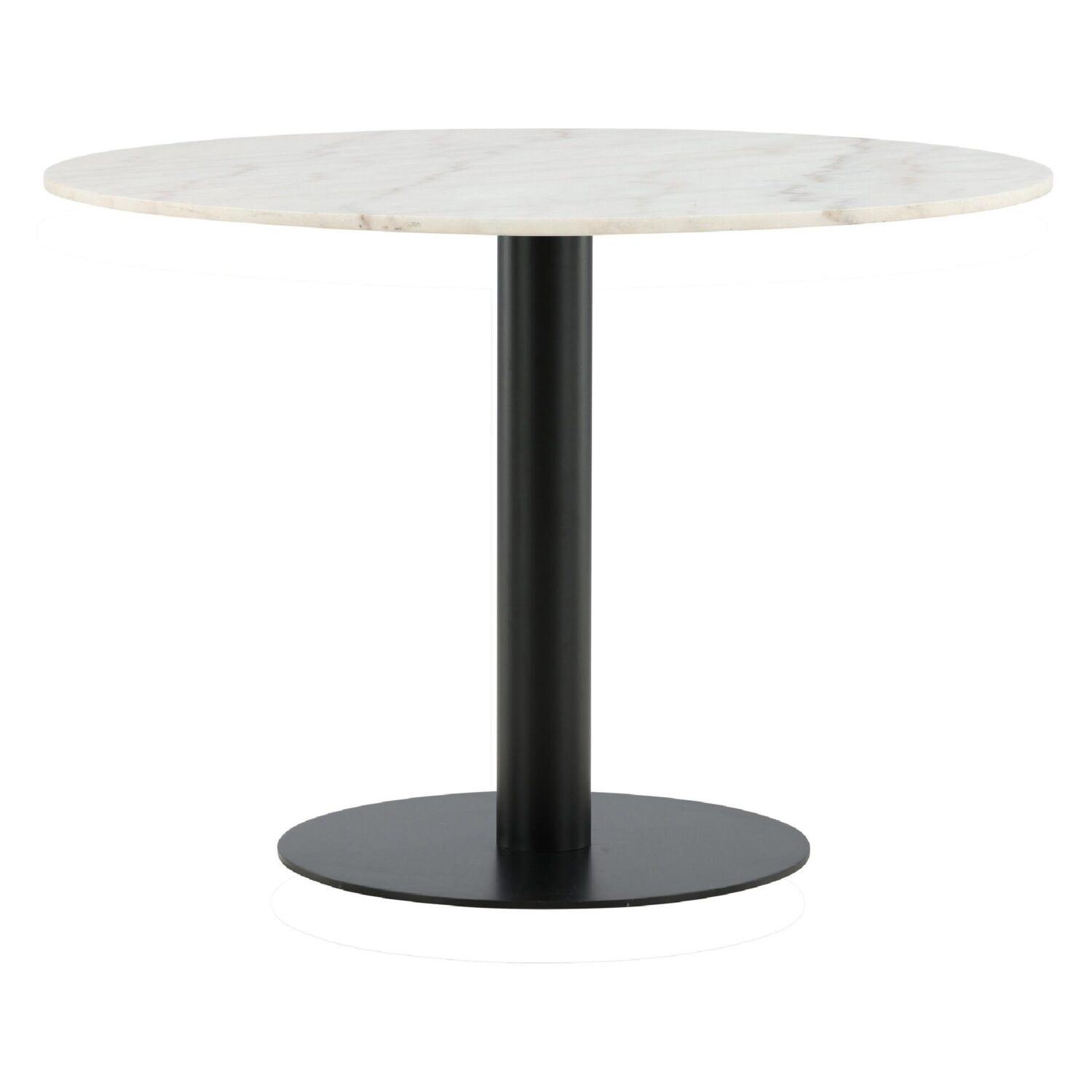 Ronde eettafel wit marmer zwart staal afbeelding 1