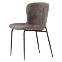Scandinavische eetkamerstoelen zwart grijs bouclé afbeelding 3