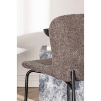 Scandinavische eetkamerstoelen zwart grijs bouclé afbeelding 8
