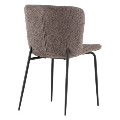 Scandinavische eetkamerstoelen zwart grijs bouclé afbeelding 4