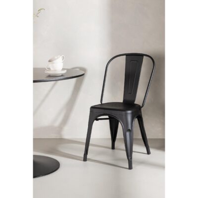 Nora Eetkamerstoel set van 4 mat zwart staal afbeelding 6