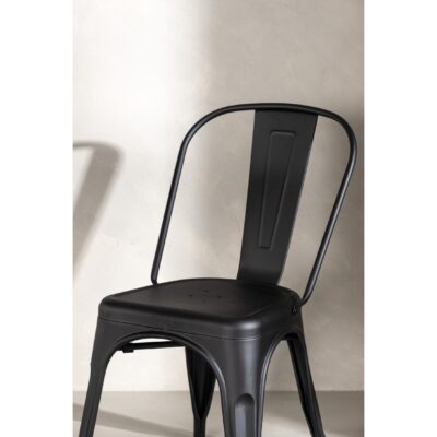 Nora Eetkamerstoel set van 4 mat zwart staal afbeelding 7