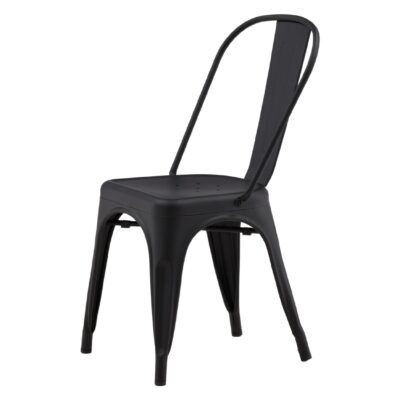 Nora Eetkamerstoel set van 4 mat zwart staal afbeelding 3