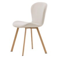 Eetkamerstoelen beige linnen set afbeelding 3