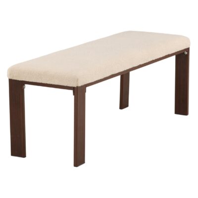 Halbank donker walnoot houtlook offwhite fleece afbeelding 11