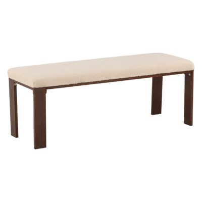 Halbank donker walnoot houtlook offwhite fleece afbeelding 12