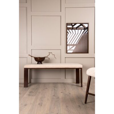 Halbank donker walnoot houtlook offwhite fleece afbeelding 13