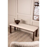 Halbank donker walnoot houtlook offwhite fleece afbeelding 14