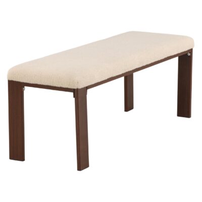 Halbank donker walnoot houtlook offwhite fleece afbeelding 5