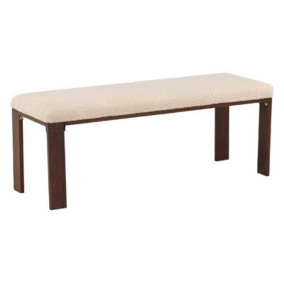 Halbank donker walnoot houtlook offwhite fleece afbeelding 6