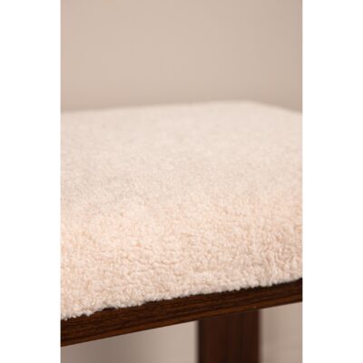 Halbank donker walnoot houtlook offwhite fleece afbeelding 16