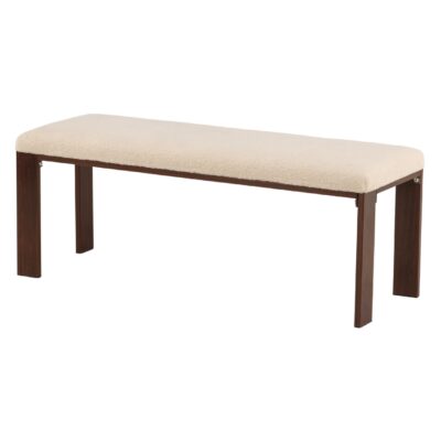 Halbank donker walnoot houtlook offwhite fleece afbeelding 8