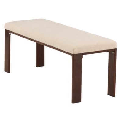 Halbank donker walnoot houtlook offwhite fleece afbeelding 9