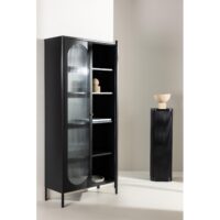 Stalen opbergkast zwart golvend glas afbeelding 11