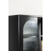 Stalen opbergkast zwart golvend glas afbeelding 14