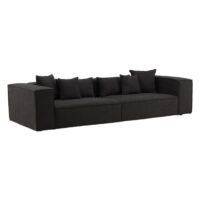 Luxe Scandinavische bank zwart bouclé afbeelding 6