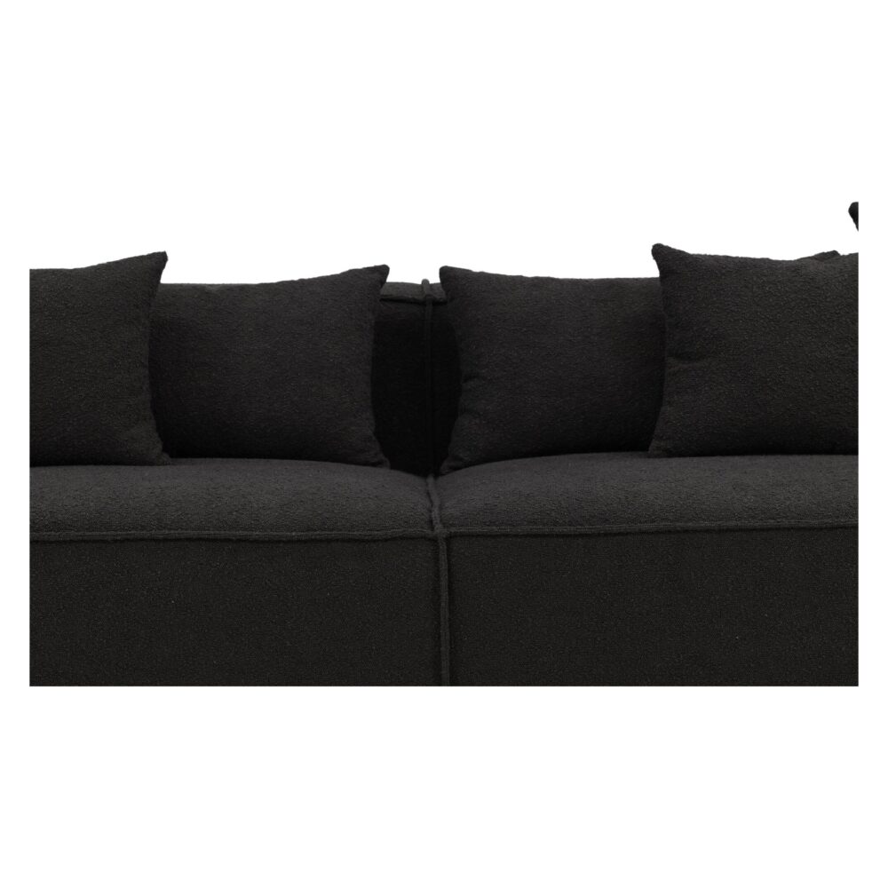 Luxe Scandinavische bank zwart bouclé afbeelding 8