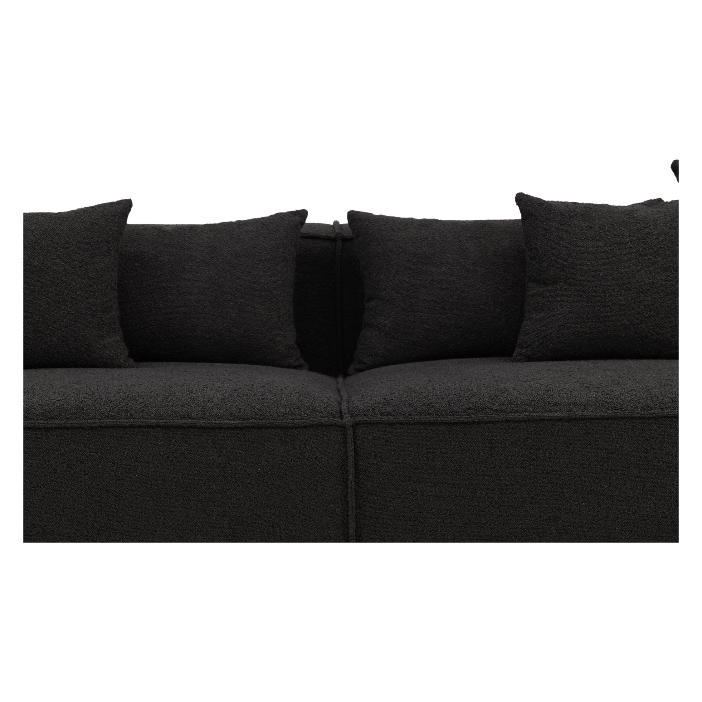 Luxe Scandinavische bank zwart bouclé afbeelding 8