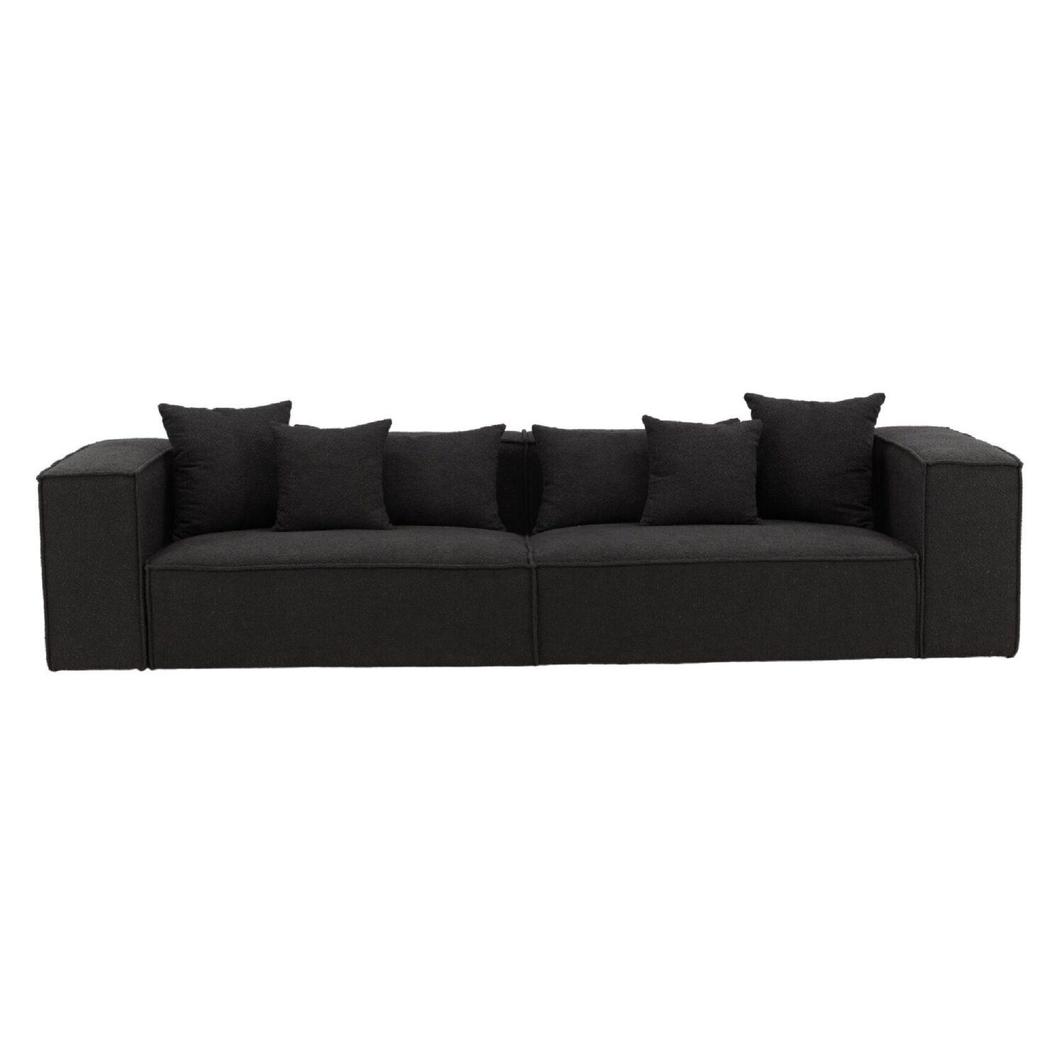 Luxe Scandinavische bank zwart bouclé afbeelding 1
