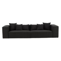 Luxe Scandinavische bank zwart bouclé afbeelding 1