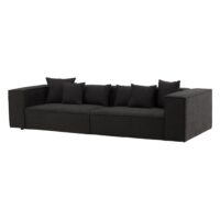 Luxe Scandinavische bank zwart bouclé afbeelding 2
