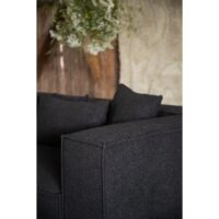 Luxe Scandinavische bank zwart bouclé afbeelding 11
