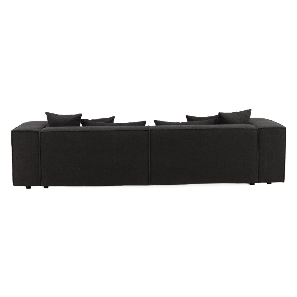 Luxe Scandinavische bank zwart bouclé afbeelding 4