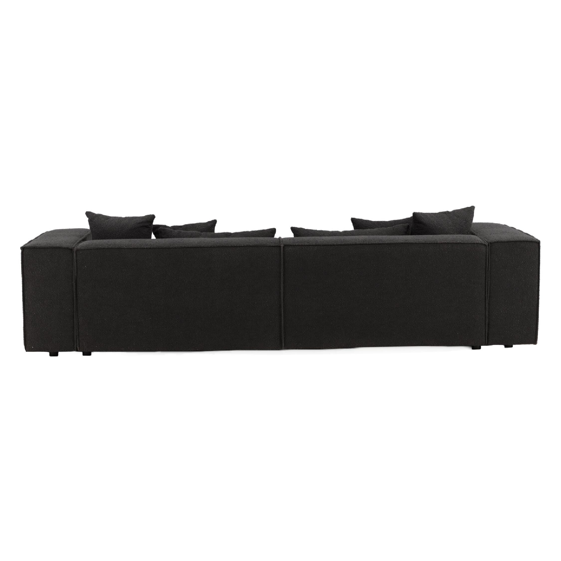 Luxe Scandinavische bank zwart bouclé afbeelding 4
