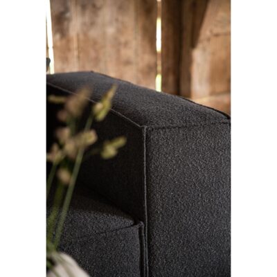 Luxe Scandinavische bank zwart bouclé afbeelding 12