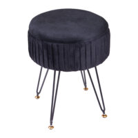 ronde poef, extra opbergruimte, poef rond, zwarte poef, poef, krukje, kruk, poef zwart