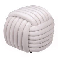 geknoopte beige poef, geknoopte poef, poef, knoopontwerp, poef beige, vierkante poef, beige poef, poefje, poef vierkant,