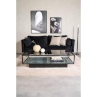 Salontafel zwart metaal glas afbeelding 10