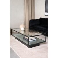 Salontafel zwart metaal glas afbeelding 11