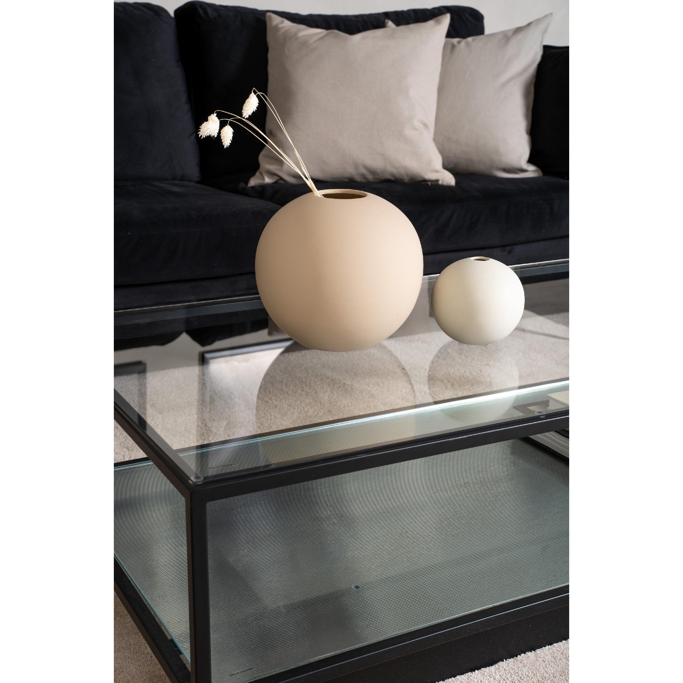 Salontafel zwart metaal glas afbeelding 12