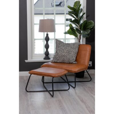 Fauteuil Lars Bruin PU Leer afbeelding 6