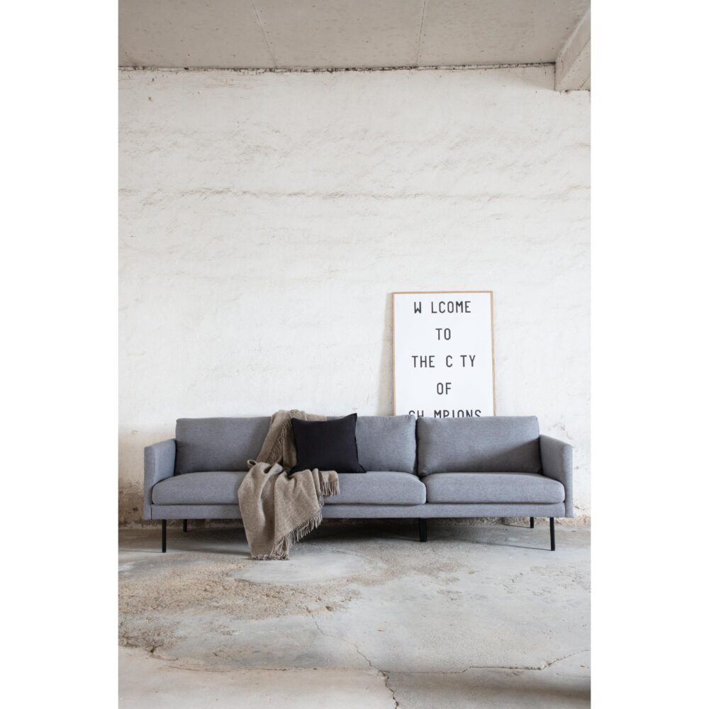 Scandinavische 3-zitsbank grijze stof afbeelding 10