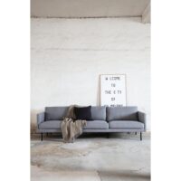 Scandinavische 3-zitsbank grijze stof afbeelding 10