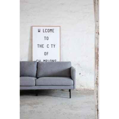 Scandinavische 3-zitsbank grijze stof afbeelding 11