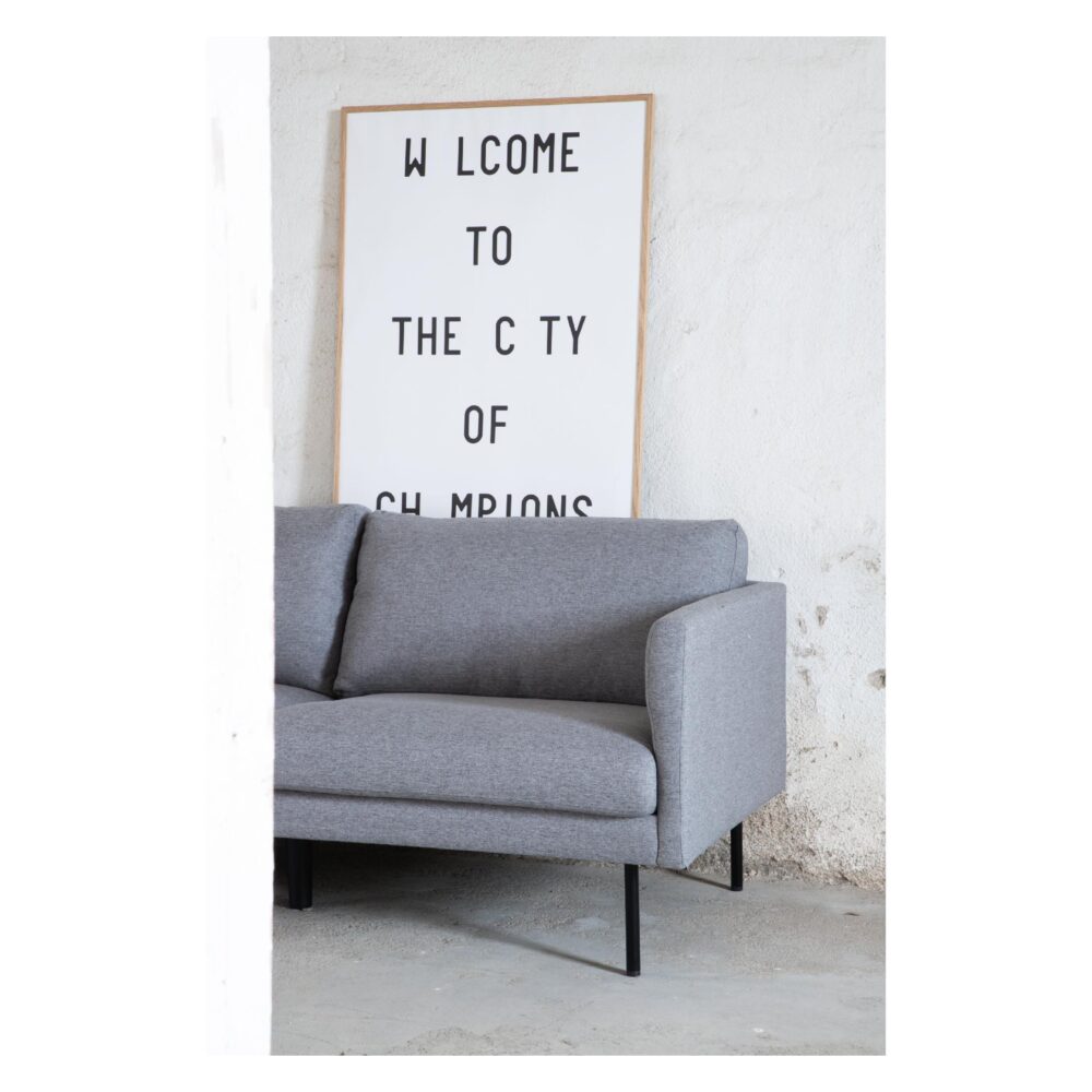 Scandinavische 3-zitsbank grijze stof afbeelding 9