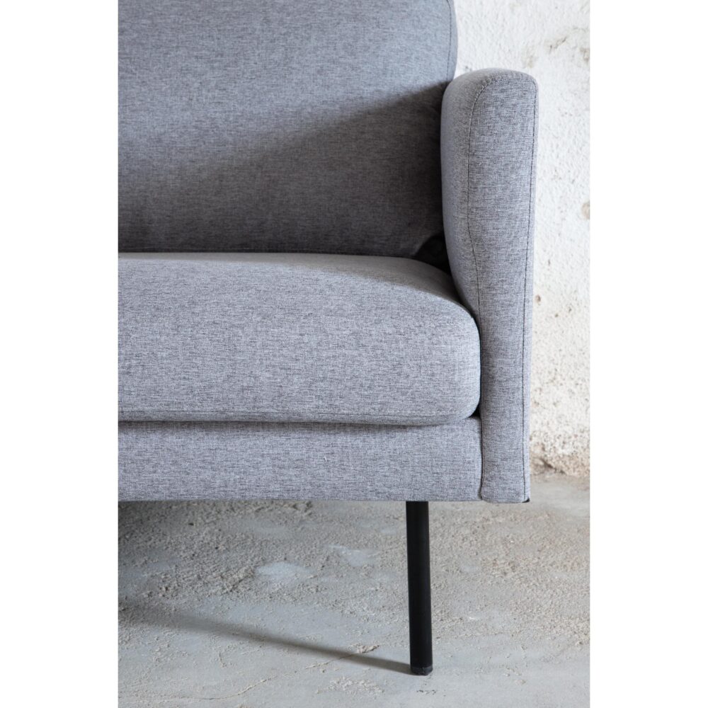 Scandinavische 3-zitsbank grijze stof afbeelding 12