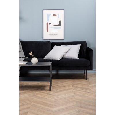 Zwarte fluwelen 3-zitsbank Scandinavisch design afbeelding 6