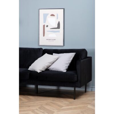 Zwarte fluwelen 3-zitsbank Scandinavisch design afbeelding 8