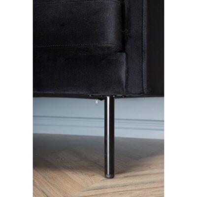 Zwarte fluwelen 3-zitsbank Scandinavisch design afbeelding 10