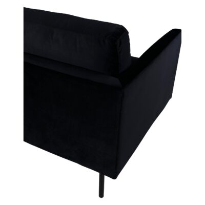 Zwarte fluwelen 3-zitsbank Scandinavisch design afbeelding 4