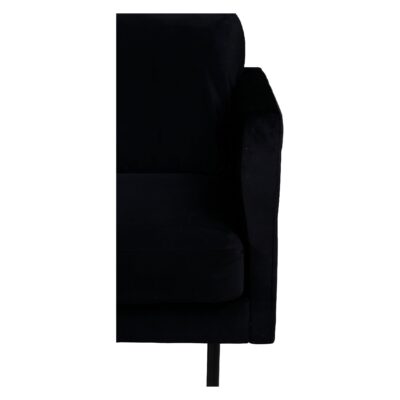 Zwarte fluwelen 3-zitsbank Scandinavisch design afbeelding 5