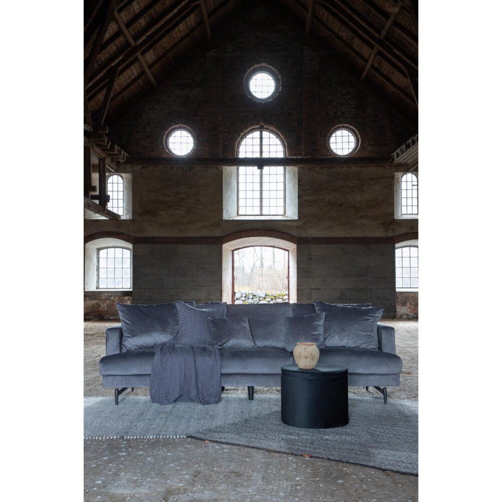 Scandinavische fluwelen bank donkergrijs afbeelding 6