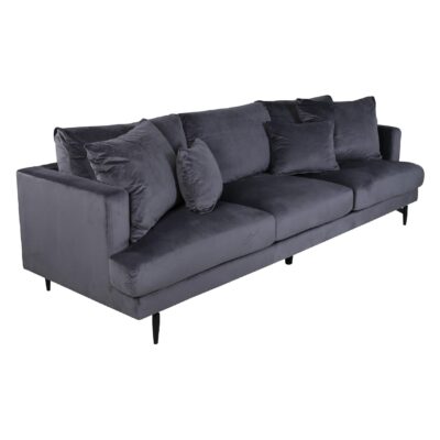 Scandinavische fluwelen bank donkergrijs afbeelding 2