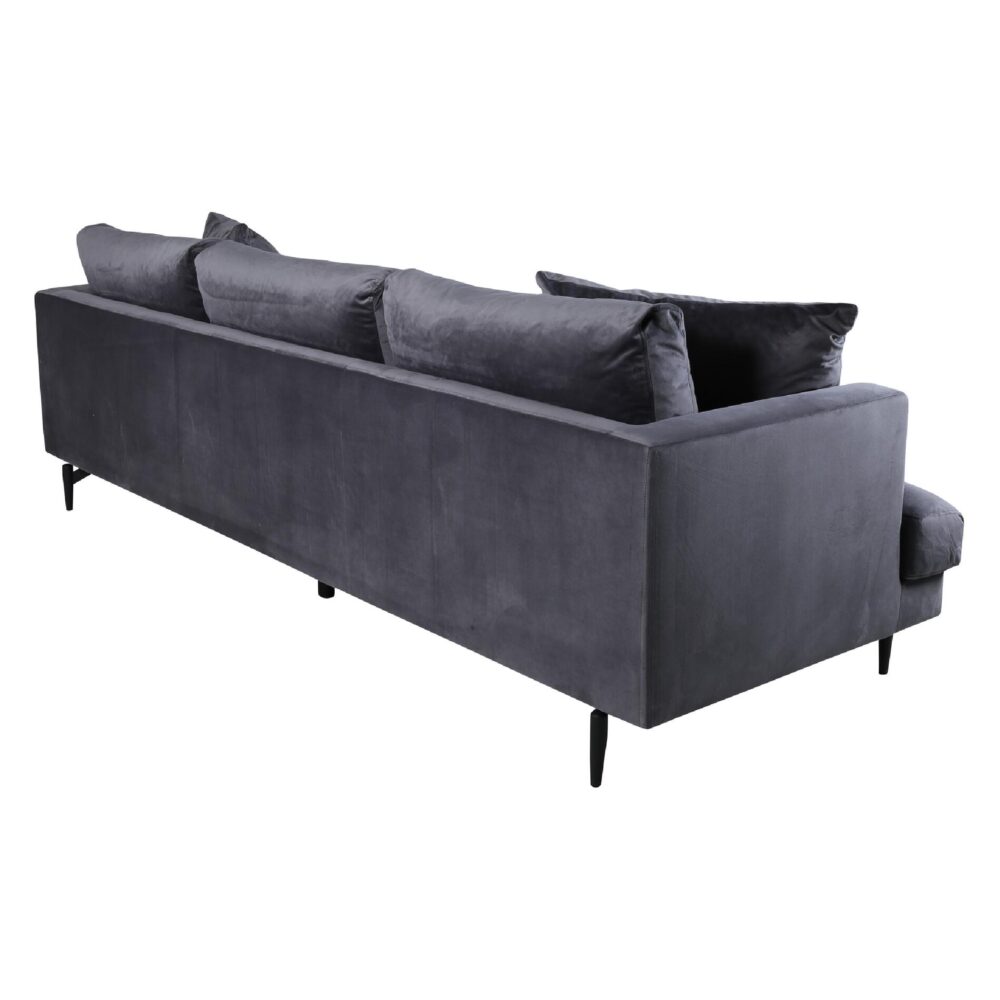 Scandinavische fluwelen bank donkergrijs afbeelding 3