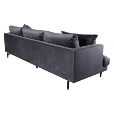 Scandinavische fluwelen bank donkergrijs afbeelding 3