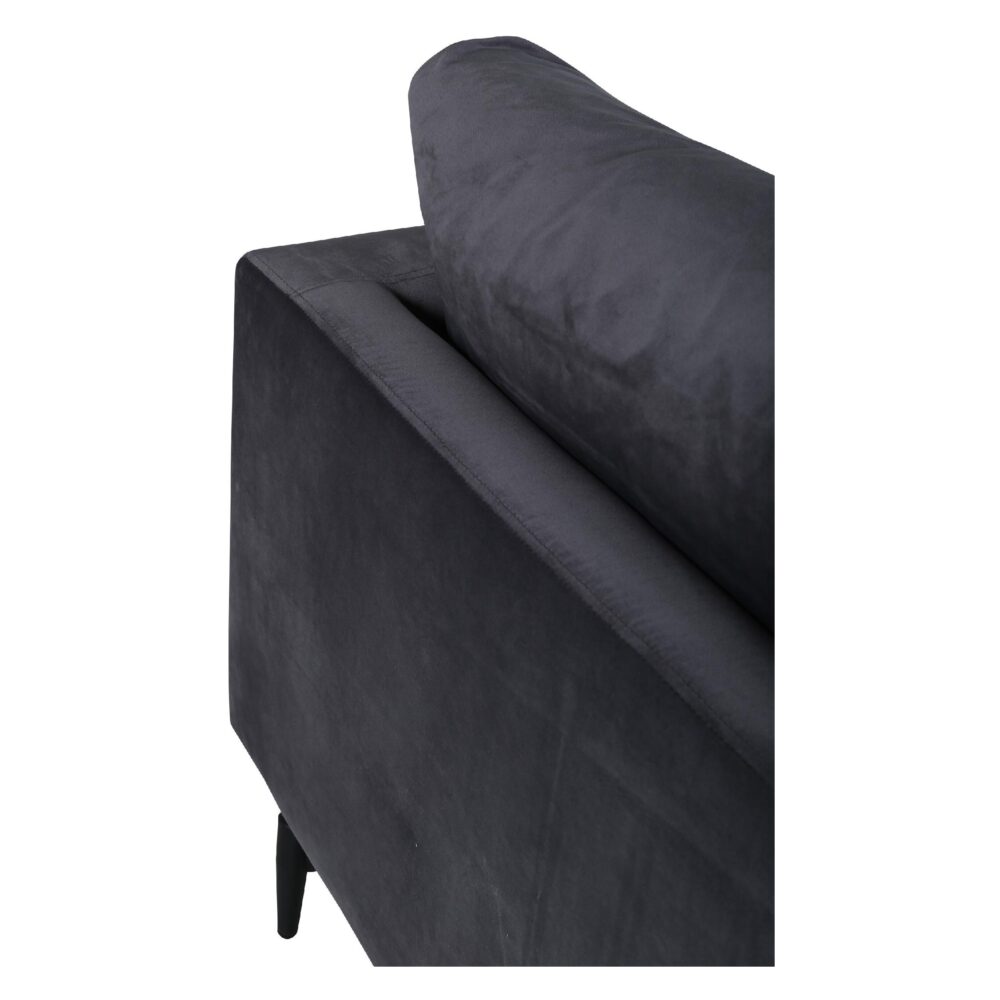 Scandinavische fluwelen bank donkergrijs afbeelding 4